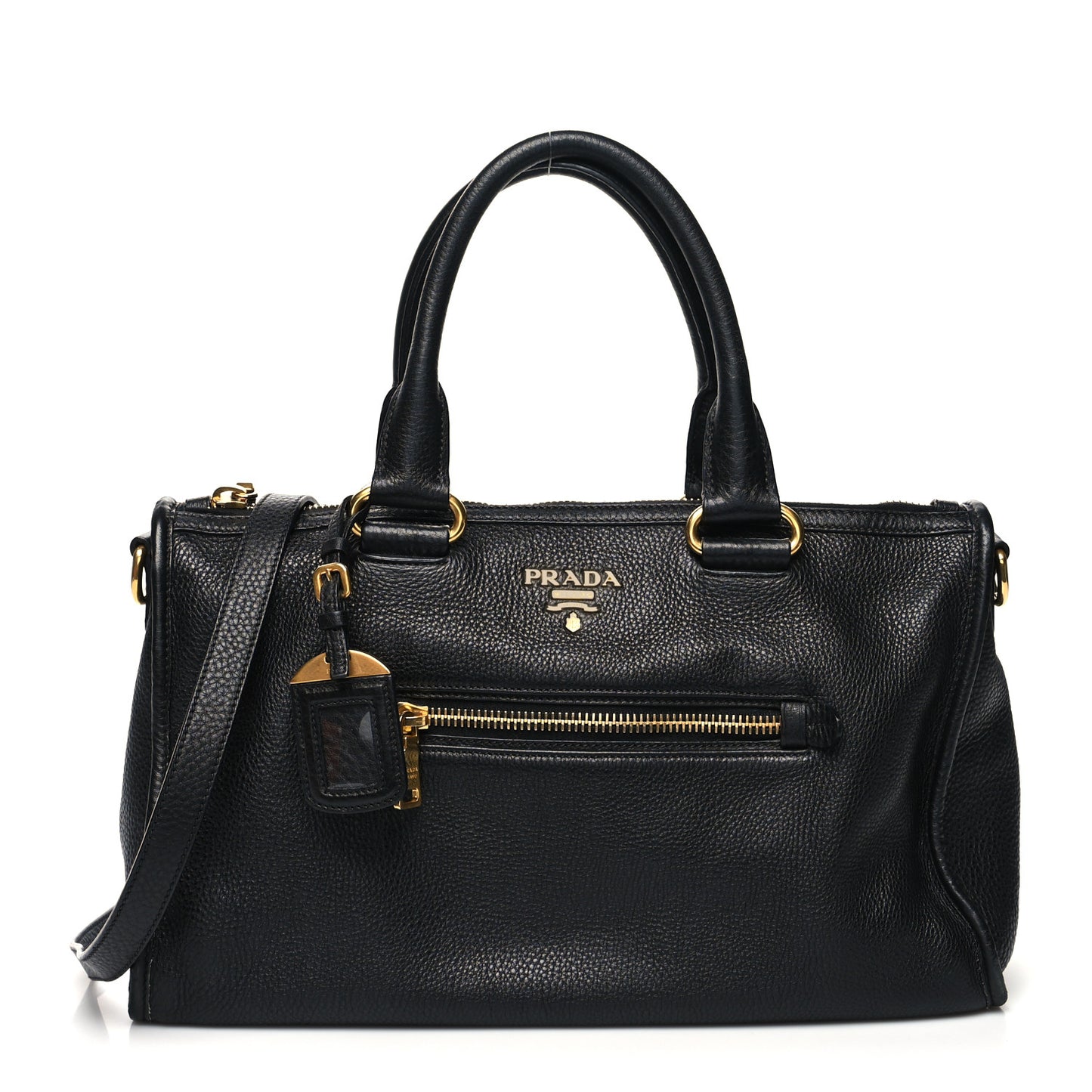 Vitello Daino Shopping Satchel Black