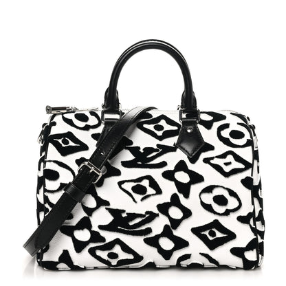 Louis Vuitton X UF Tufted Monogram Speedy Bandouliere 25 White Black 1 of 9