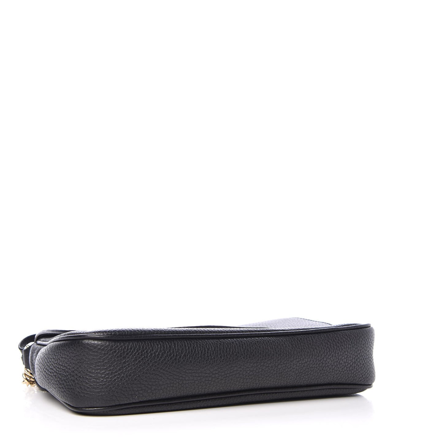 Pebbled Calfskin Medium Soho Flap Crossbody Black