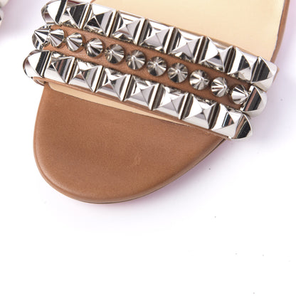 Christian Louboutin Calfskin Tina Goes Mad 55 Slide Sandals 37 Cuoio 9 of 10