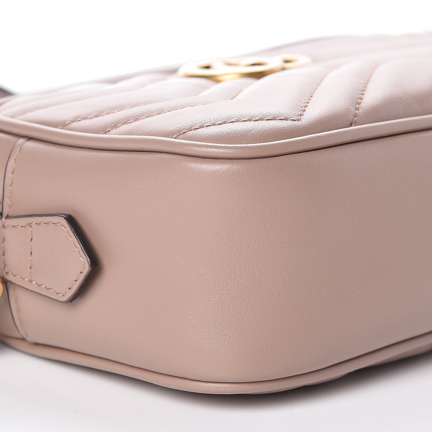 Calfskin Matelasse Mini GG Marmont Chain Shoulder Bag Nude