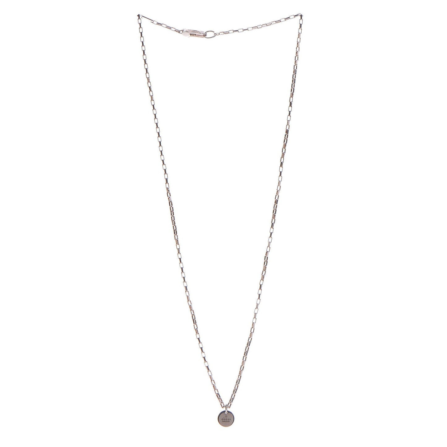 Sterling Silver Trademark Logo Circle Pendant Necklace
