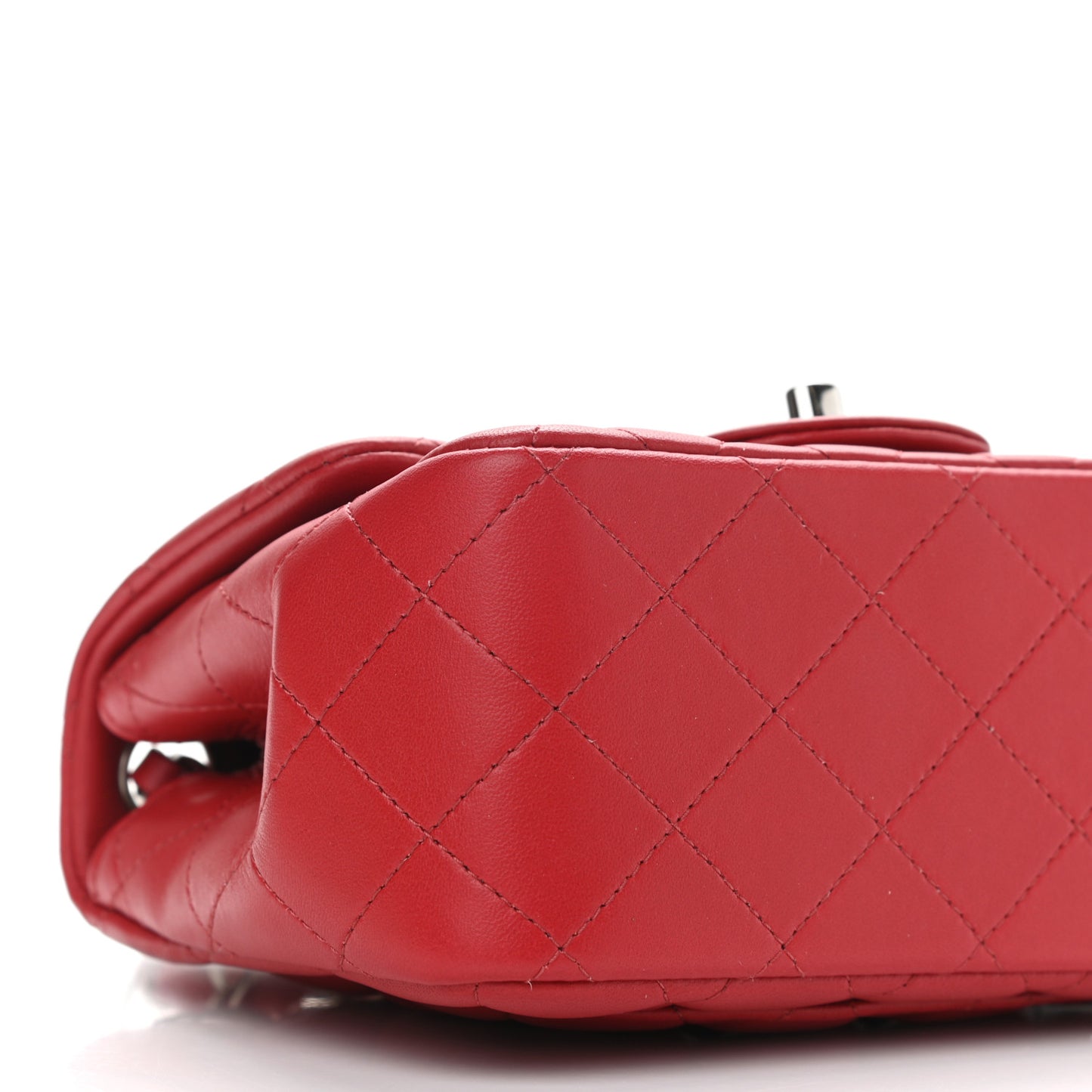 Lambskin Quilted Mini Square Flap Red