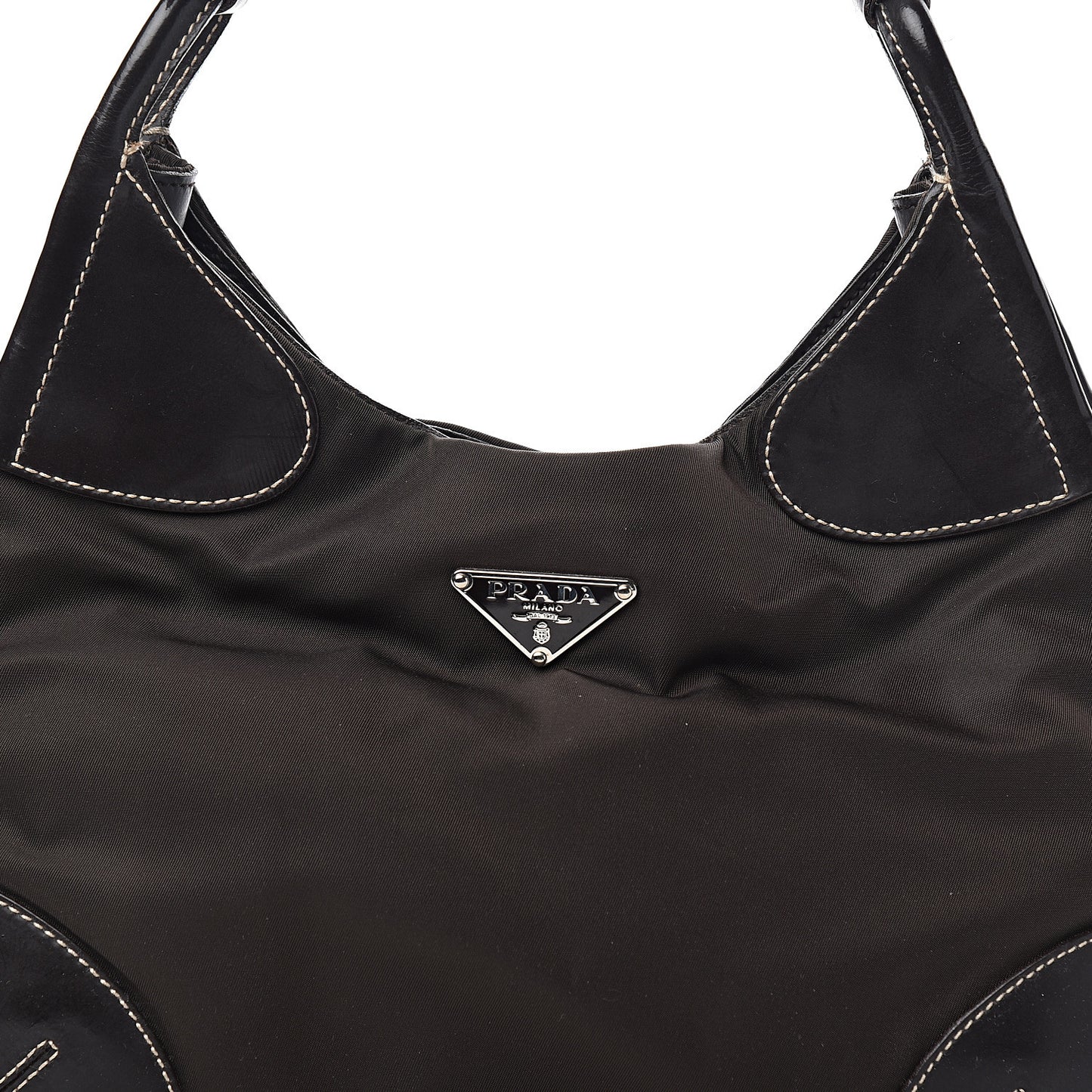 Tessuto Nylon Calfskin Hobo Moro
