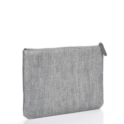 Chanel Canvas Large Deauville Pouch Grey 3 of 7