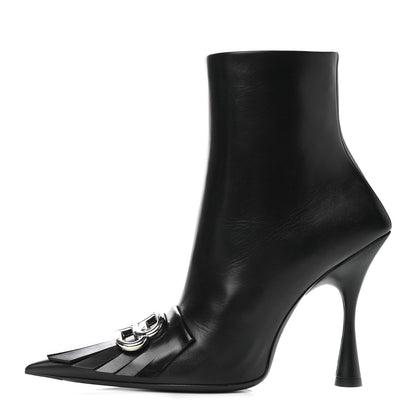 Balenciaga Shiny Kidskin Fringe BB Knife Booties 37.5 Black 1 of 10