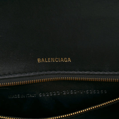 Balenciaga Smooth Calfskin Leopard Print Medium Hourglass Top Handle Bag Beige 6 of 12