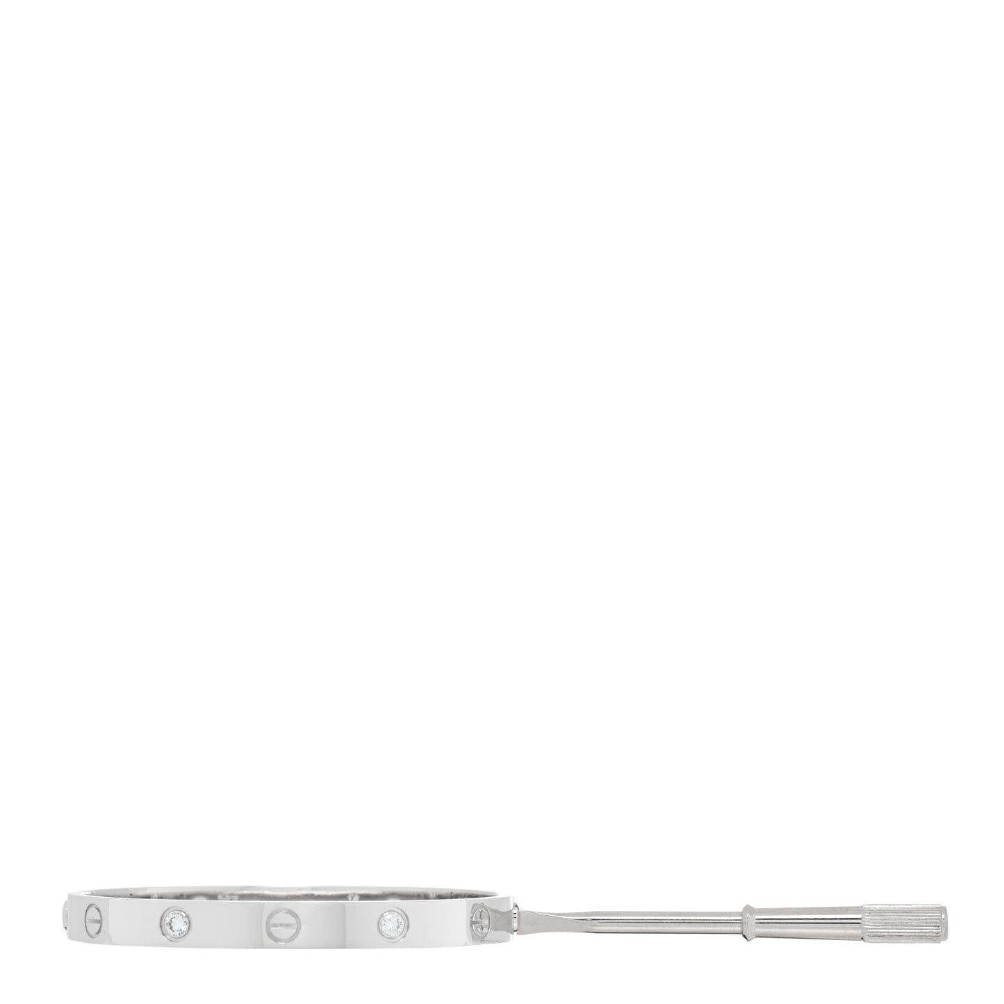 18K White Gold 4 Diamond LOVE Bracelet 16