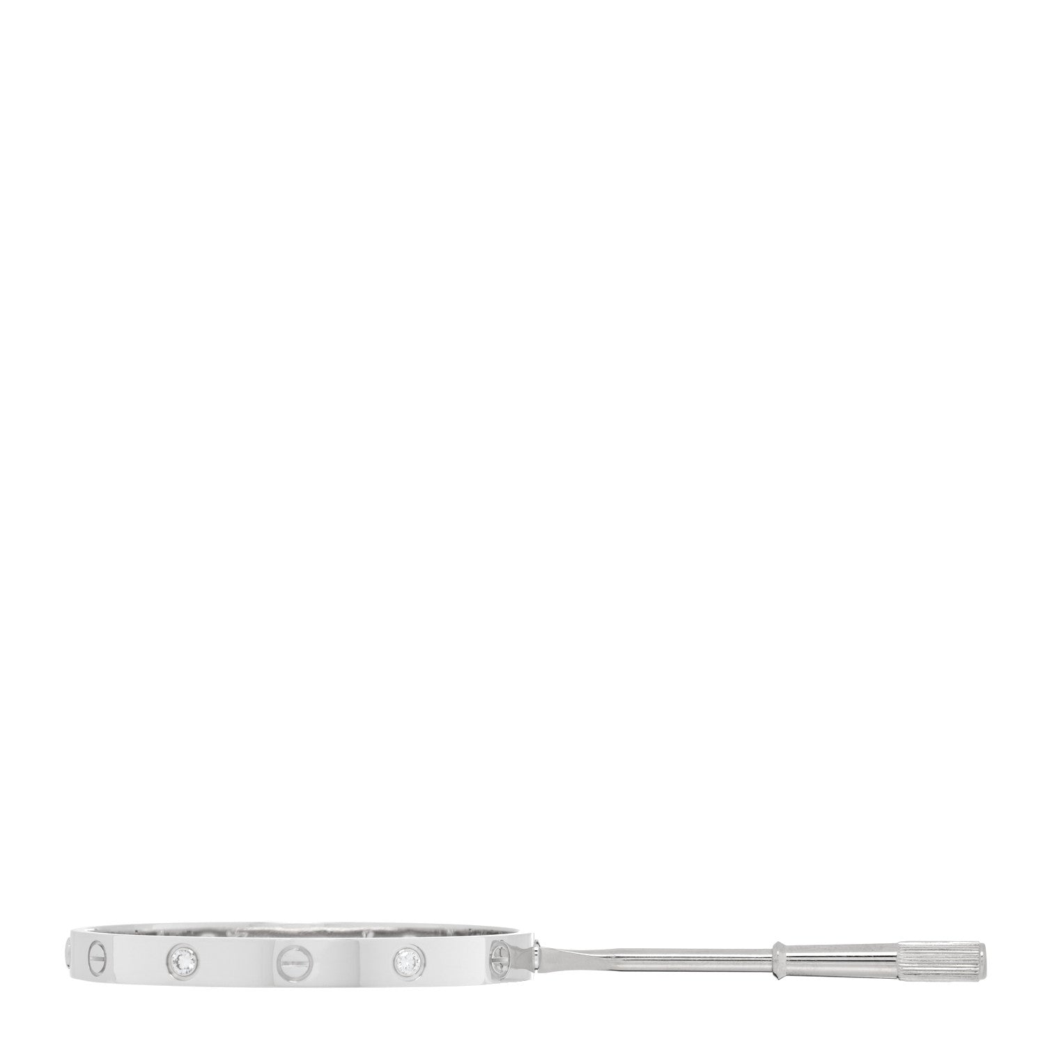 Cartier 18K White Gold 4 Diamond LOVE Bracelet 16 3 of 4