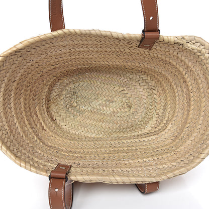 Loewe Raffia Basket Tote Bag Natural Tan Orange 5 of 15