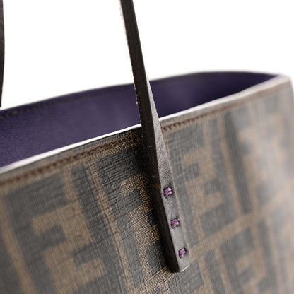 Fendi Zucca Spalmati Medium Roll Tote Tobacco Viola 14 of 16