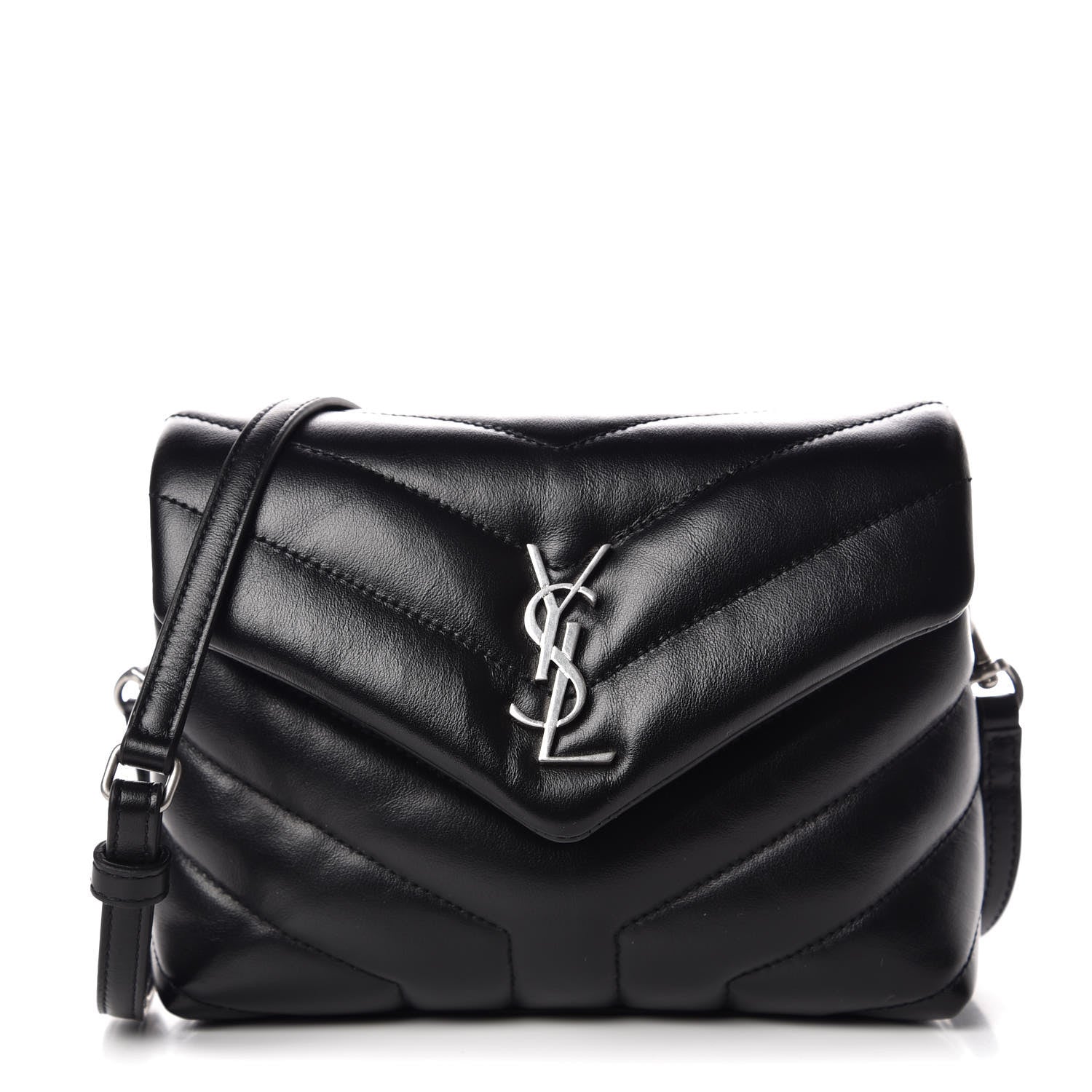 Saint Laurent Calfskin Y Quilted Monogram Toy Loulou Crossbody Bag Black 1 of 10