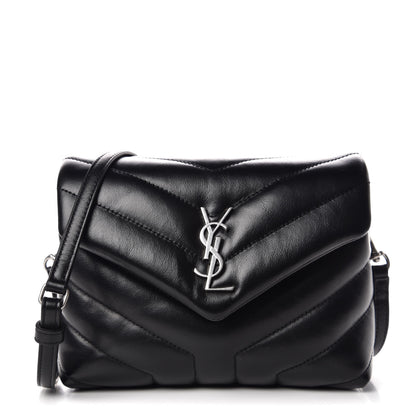 Saint Laurent Calfskin Y Quilted Monogram Toy Loulou Crossbody Bag Black 1 of 10