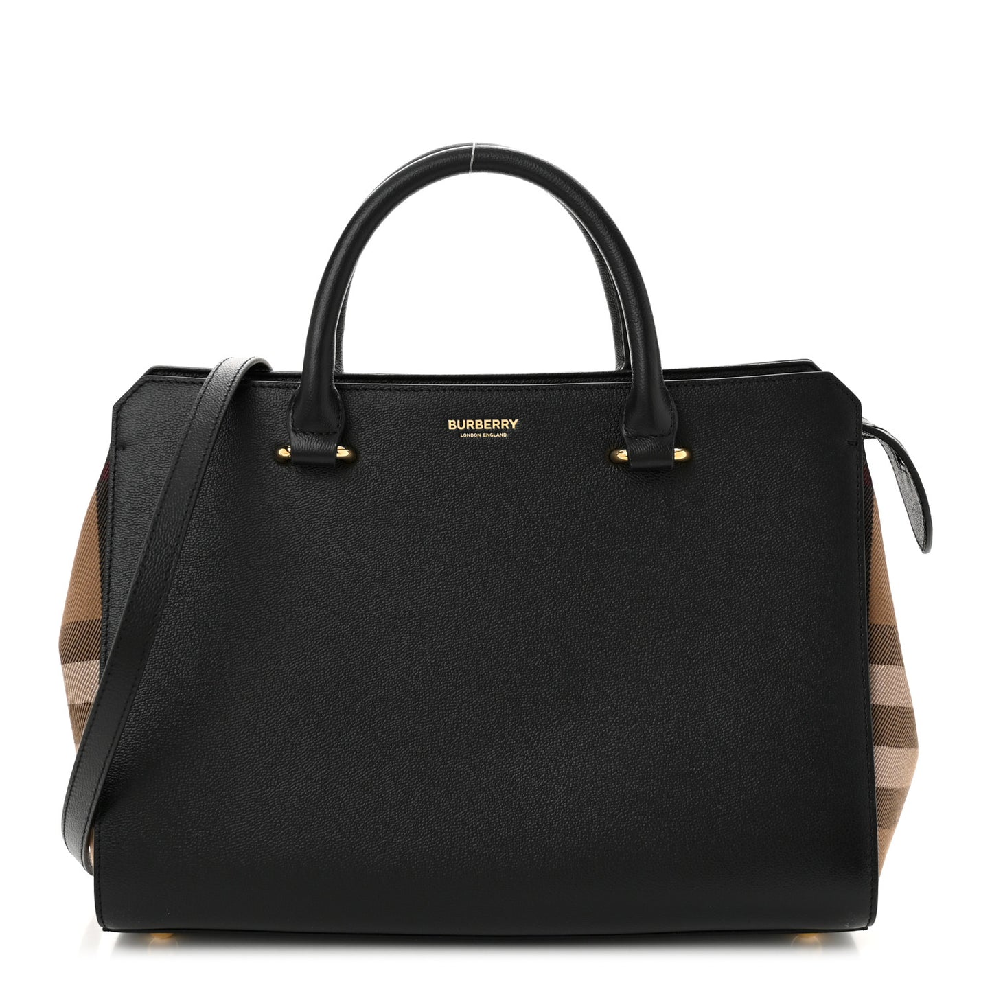Calfskin Mega Check Small Banwell Tote Black