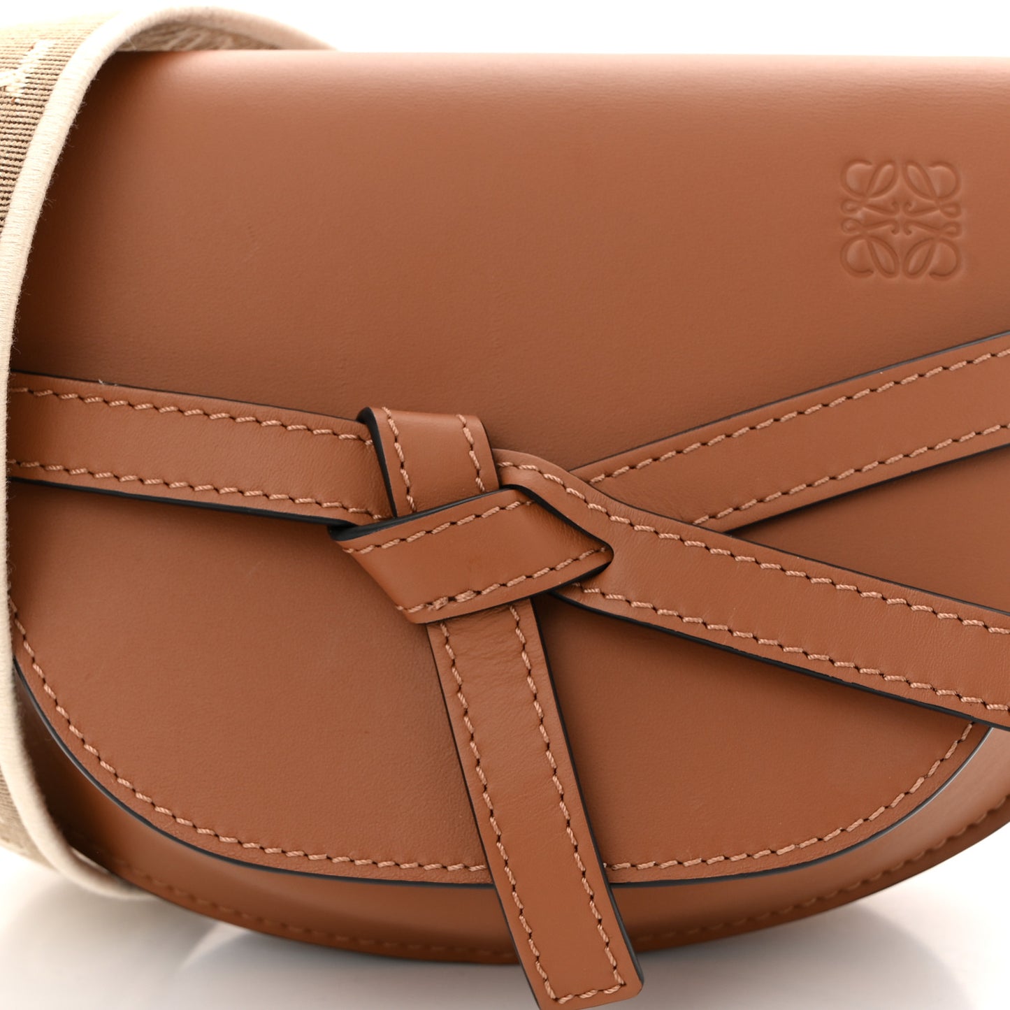Calfskin Jacquard Mini Gate Dual Bag Tan