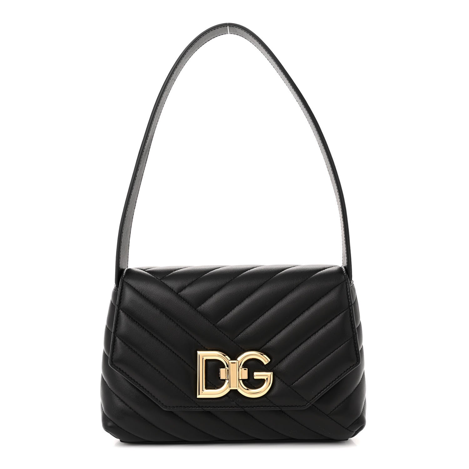 Dolce & Gabbana Nappa Quilted DG Lop Shoulder Bag Black 1 of 9