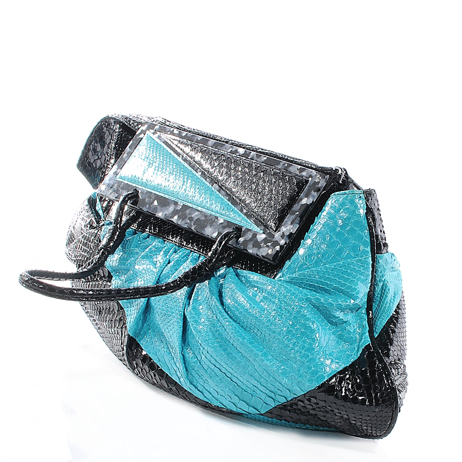 Fendi Python To You Convertible Clutch Turquoise 6 of 9
