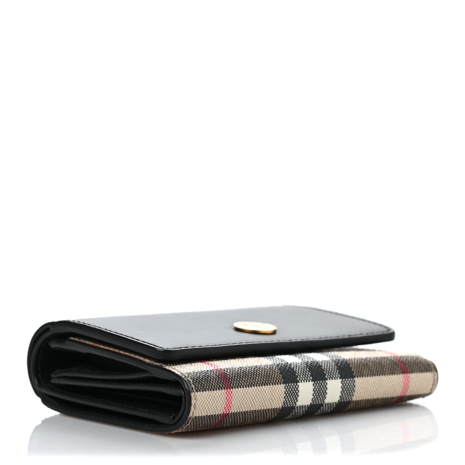 Burberry Grainy Calfskin Vintage Check Small Folding Wallet Archive Beige Black 4 of 6