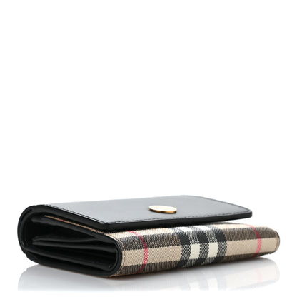 Burberry Grainy Calfskin Vintage Check Small Folding Wallet Archive Beige Black 4 of 6