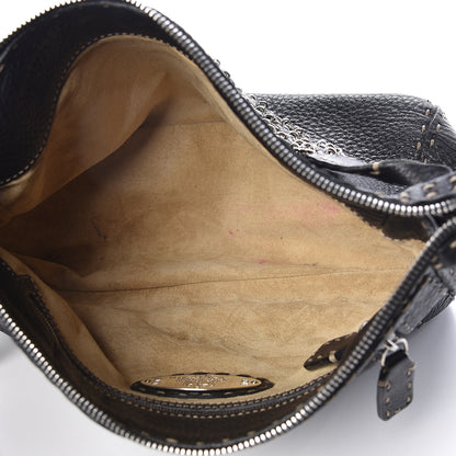 Fendi Calfskin Romano Selleria Chain Shoulder Bag Black 7 of 10