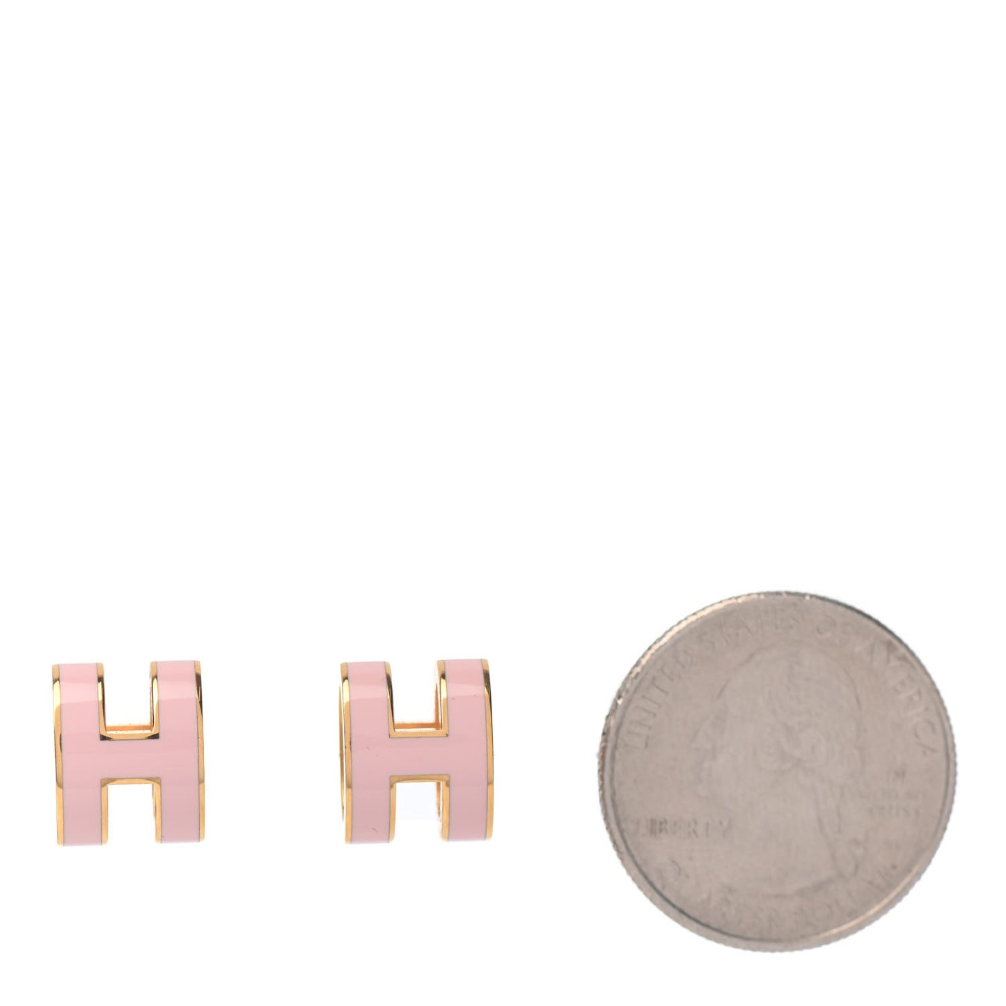 Gold Lacquered Pop H Earrings Rose Dragee