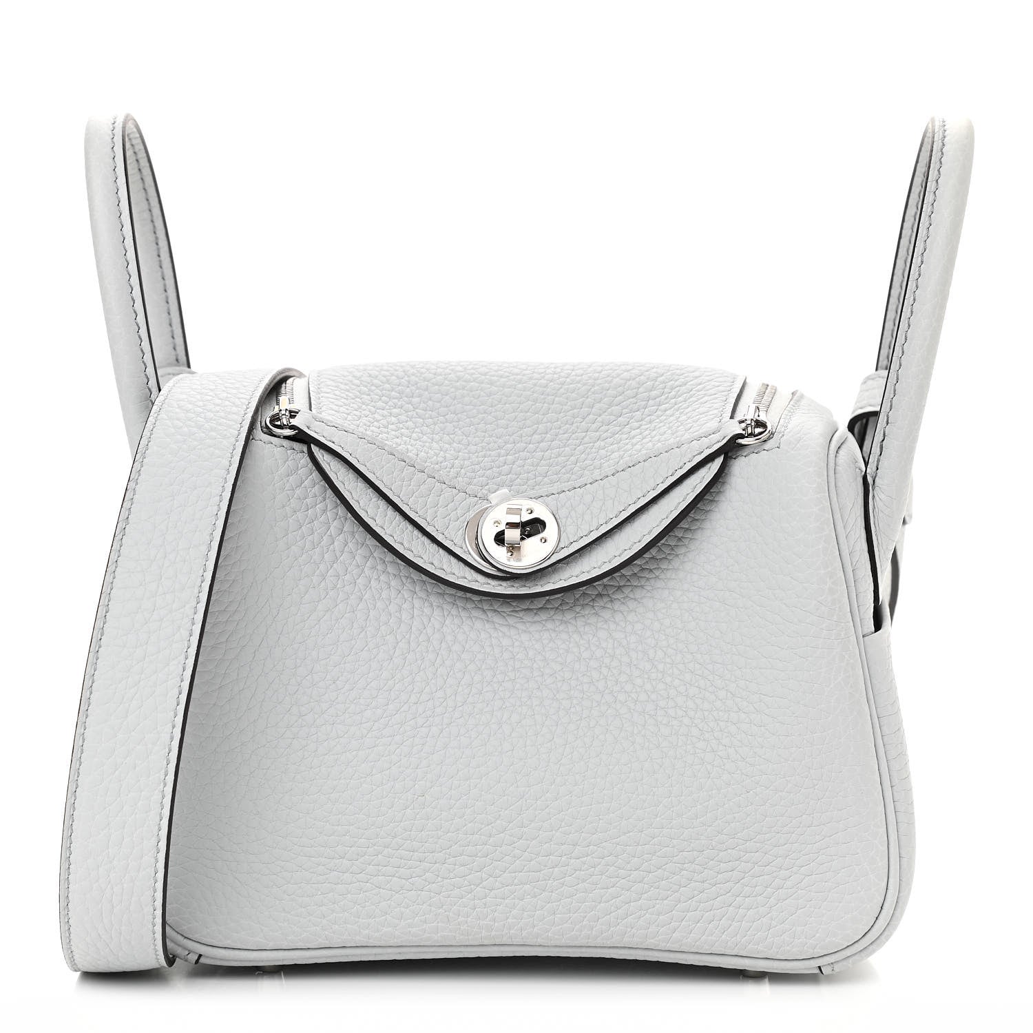 Hermes Taurillon Clemence Mini Lindy 20 Bleu Pale 1 of 10