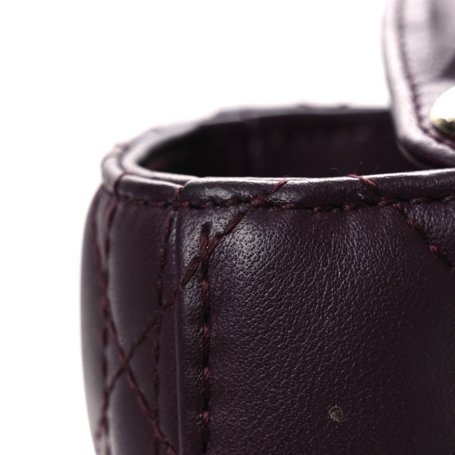 Christian Dior Lambskin Cannage Small Lady Dior Burgundy 14 of 16