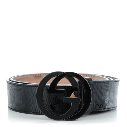 Gucci Imprime Monogram Interlocking G Belt 90 36 Black 1 of 9