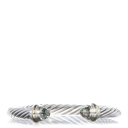 David Yurman Sterling Silver 14K Yellow Gold Prasiolite 7mm Cable Classics Bracelet 1 of 5