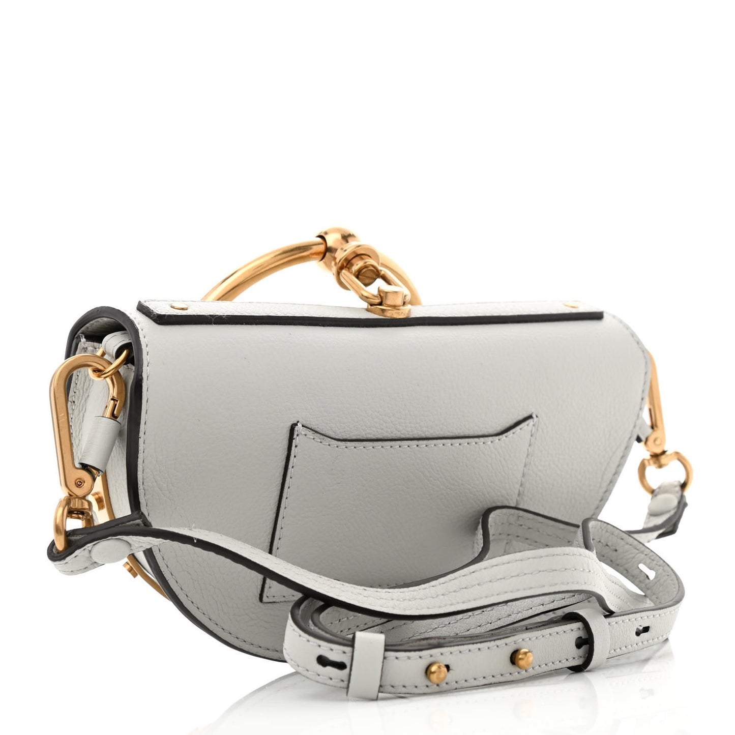 Calfskin Small Nile Bracelet Minaudiere Bag Airy Grey