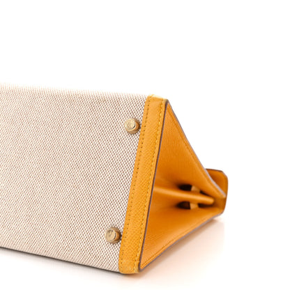 Hermes Toile H Epsom Kelly Sellier 28 Ecru Jaune Sable 10 of 12