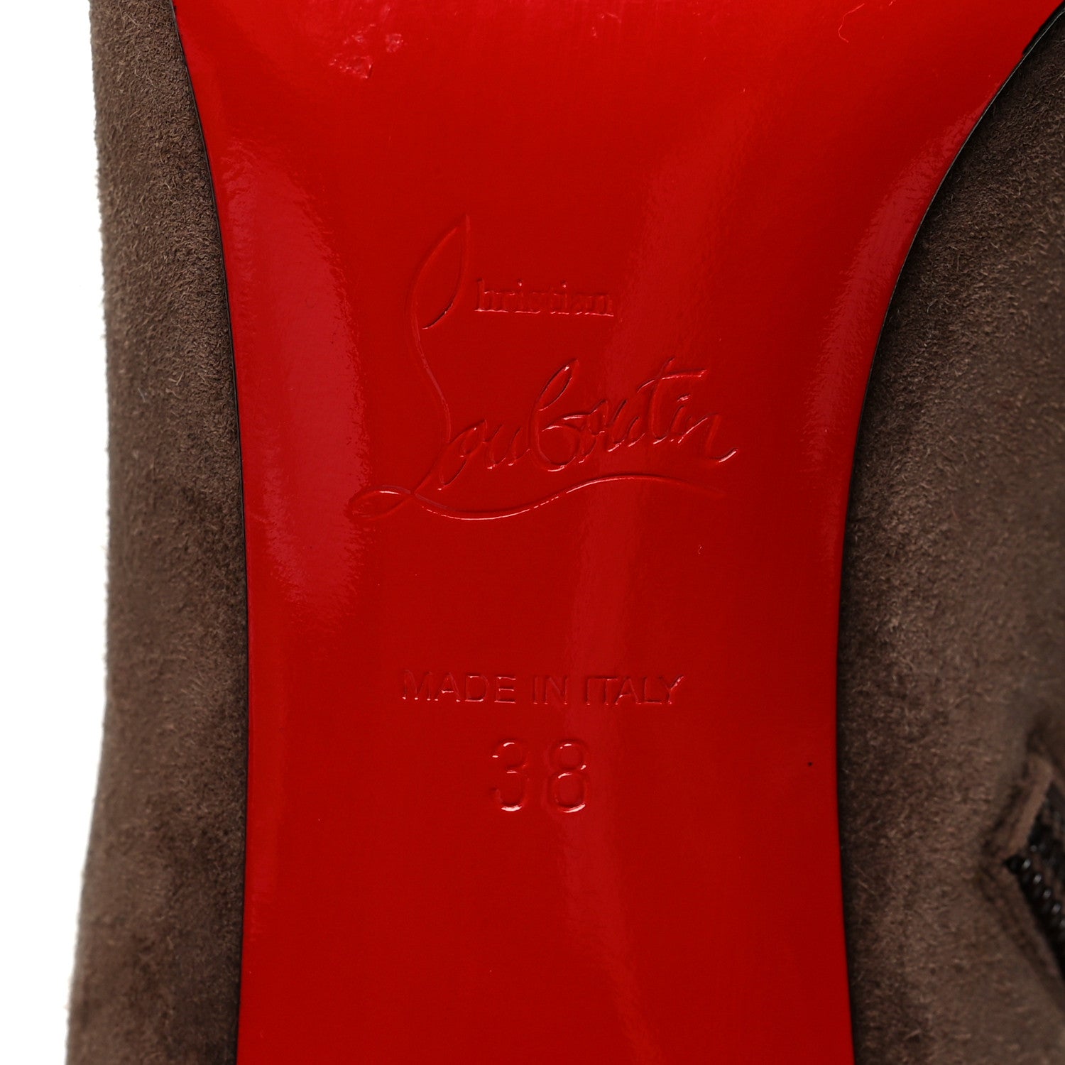 Christian Louboutin Suede Ankle Boots 38 Brown 6 of 7