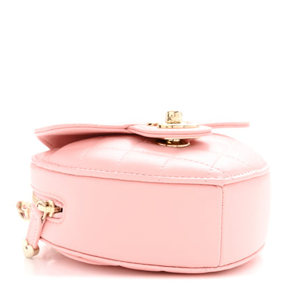 Chanel Lambskin Quilted CC In Love Heart Clutch With Chain Light Pink 4 of 11
