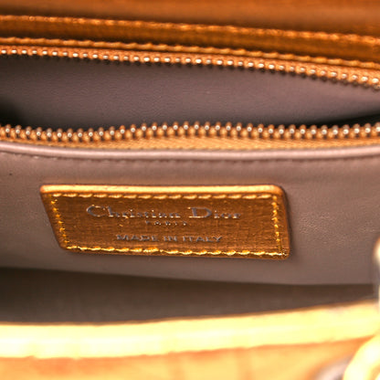 Christian Dior Metallic Grained Calfskin Cannage Small Lucky Badges My Lady Dior Gold 6 of 10