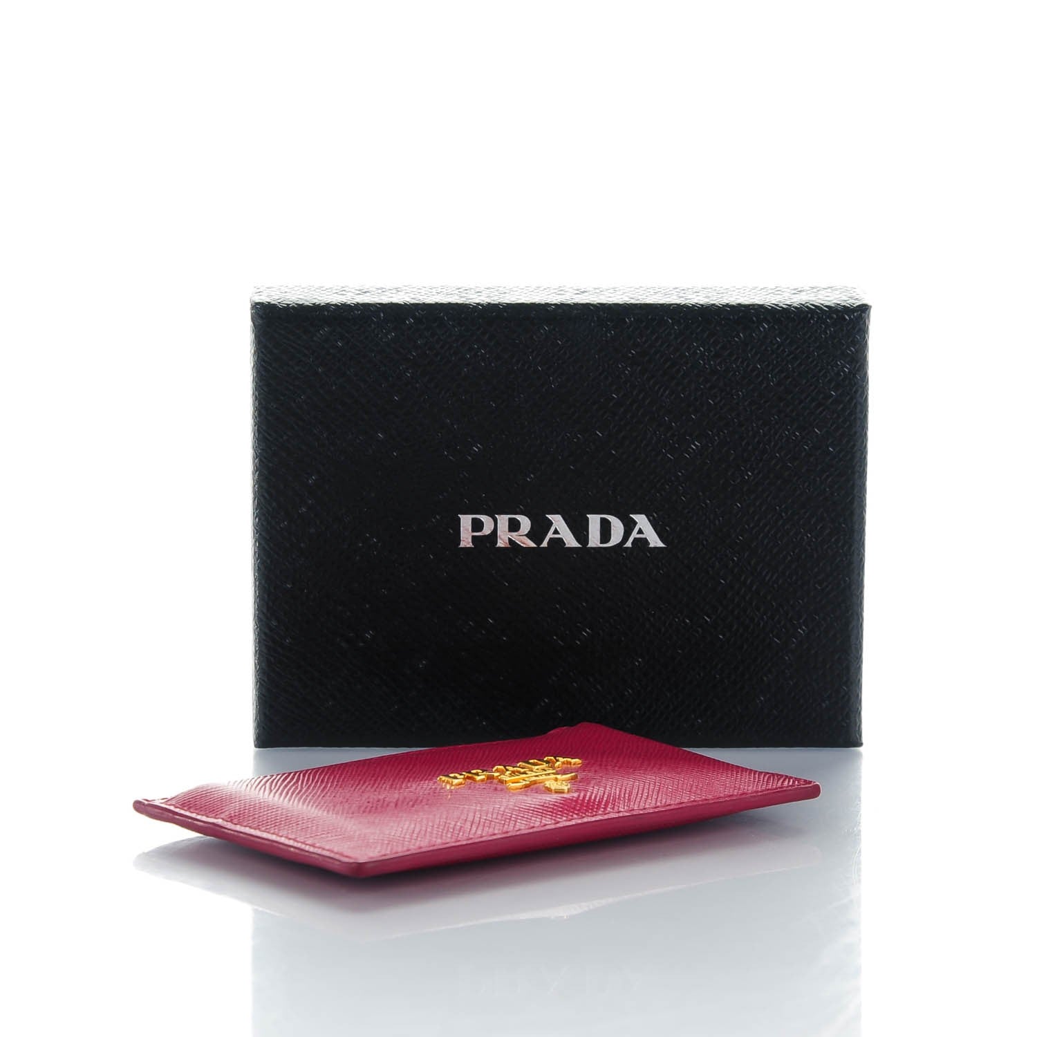Prada Saffiano Metal Card Case Ibisco 4 of 7
