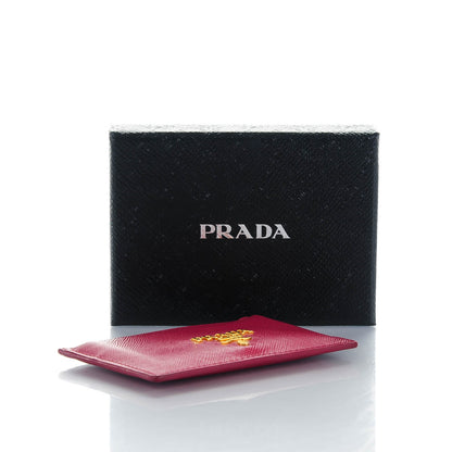 Prada Saffiano Metal Card Case Ibisco 4 of 7