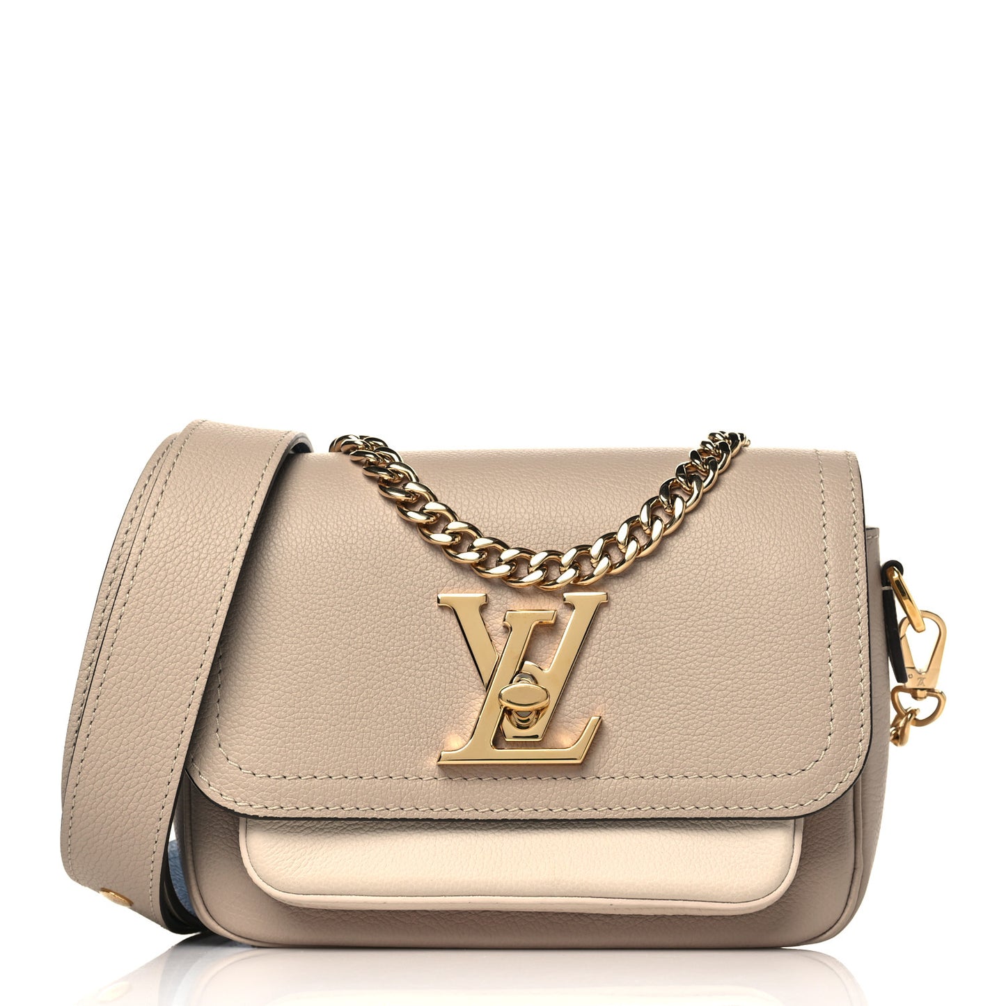 Grained Calfskin Lockme Tender Greige