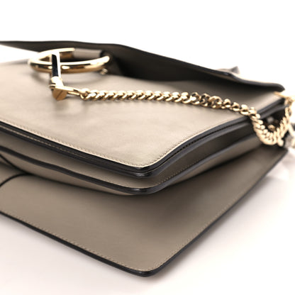 Chloe Calfskin Suede Medium Faye Shoulder Bag Motty Grey 9 of 9