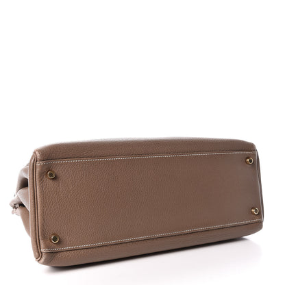 Hermes Taurillon Clemence Kelly Retourne 35 Etoupe 5 of 22