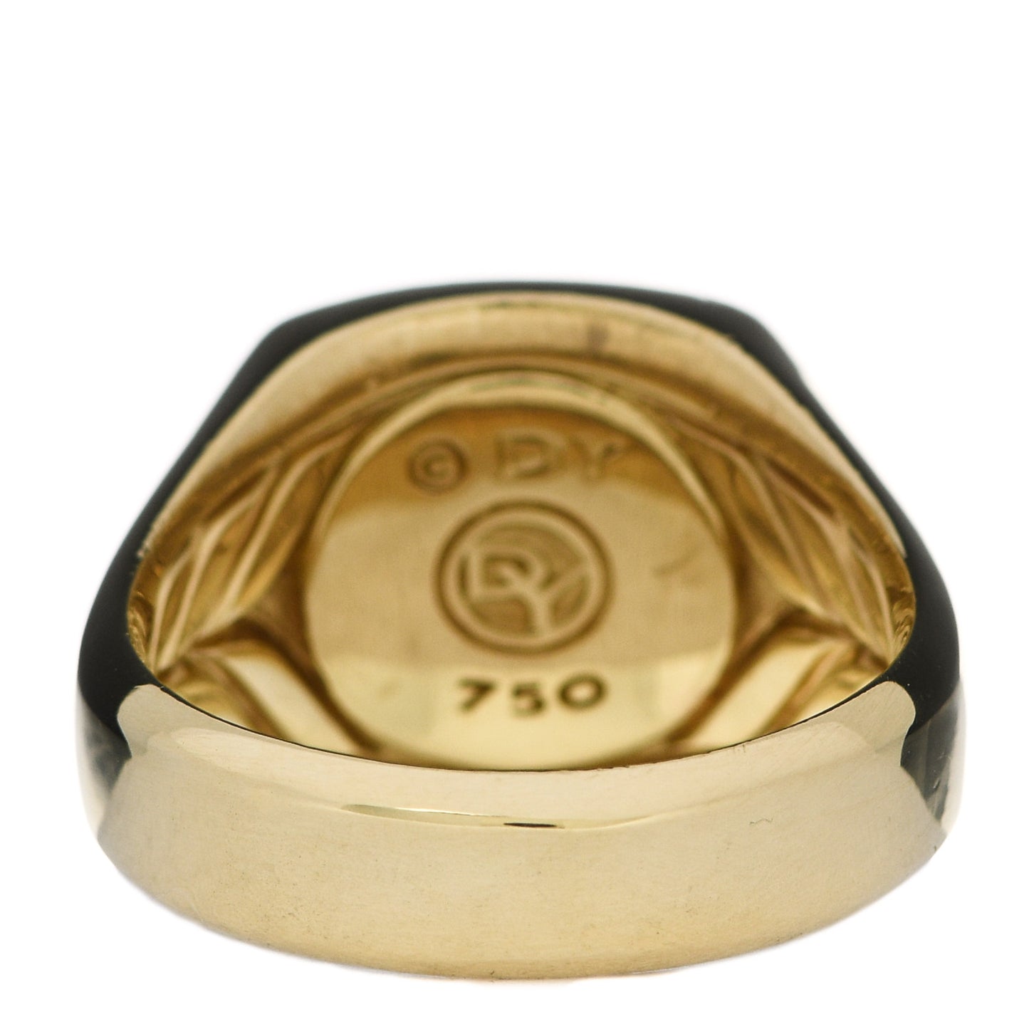 18K Yellow Gold Onyx Petrvs Horse Pinky Ring 57 8