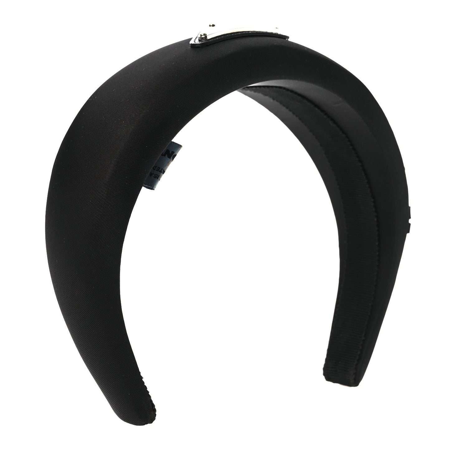 Re-Nylon Metal Triangle Logo Headband Black