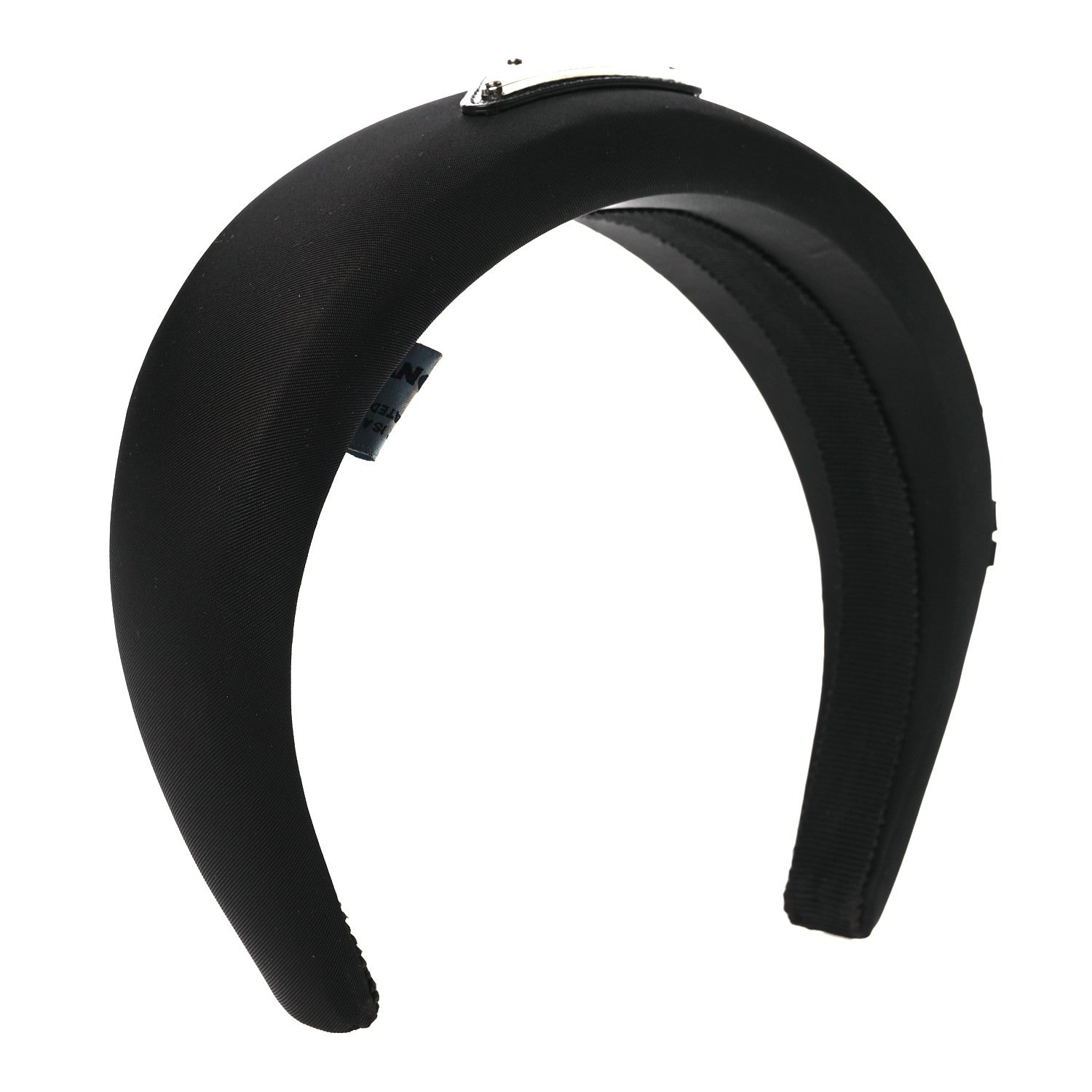 Prada Re-Nylon Metal Triangle Logo Headband Black 3 of 6