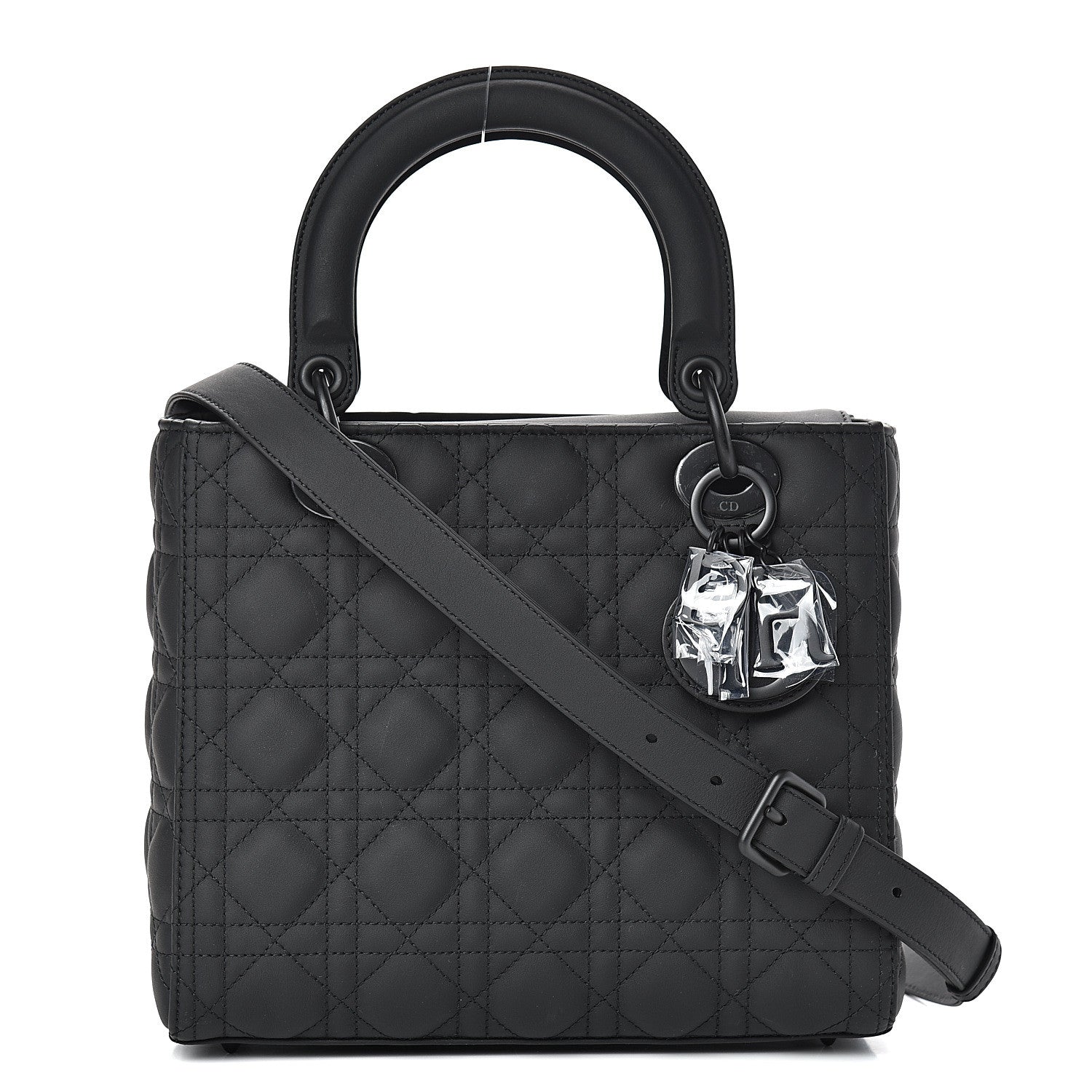 Christian Dior Ultra Matte Calfskin Cannage Medium Lady Dior Black 1 of 16