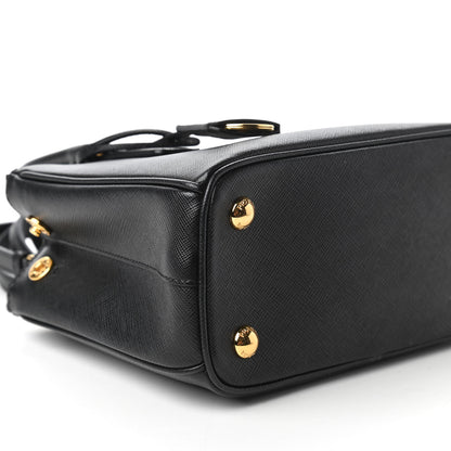 Prada Saffiano Lux Mini Galleria Double Zip Tote Black 6 of 10