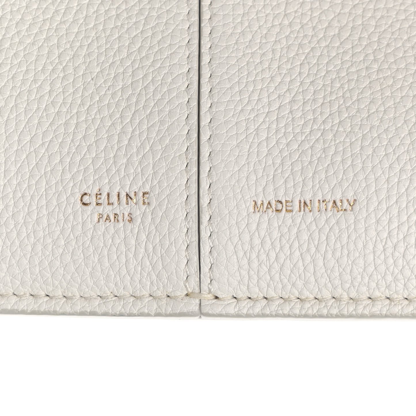 Baby Grained Calfskin Small Tri-Fold Bag White