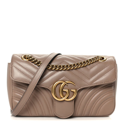 Gucci Calfskin Matelasse Small GG Marmont Shoulder Bag Porcelain Rose 1 of 11