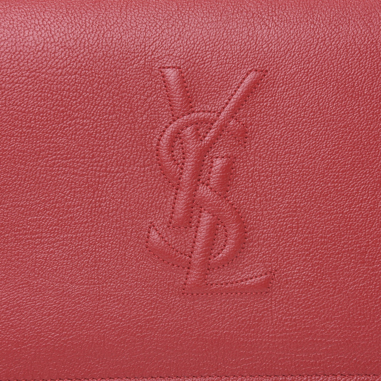 Saint Laurent Calfskin Belle de Jour Chain Clutch Rouge Orient 9 of 10