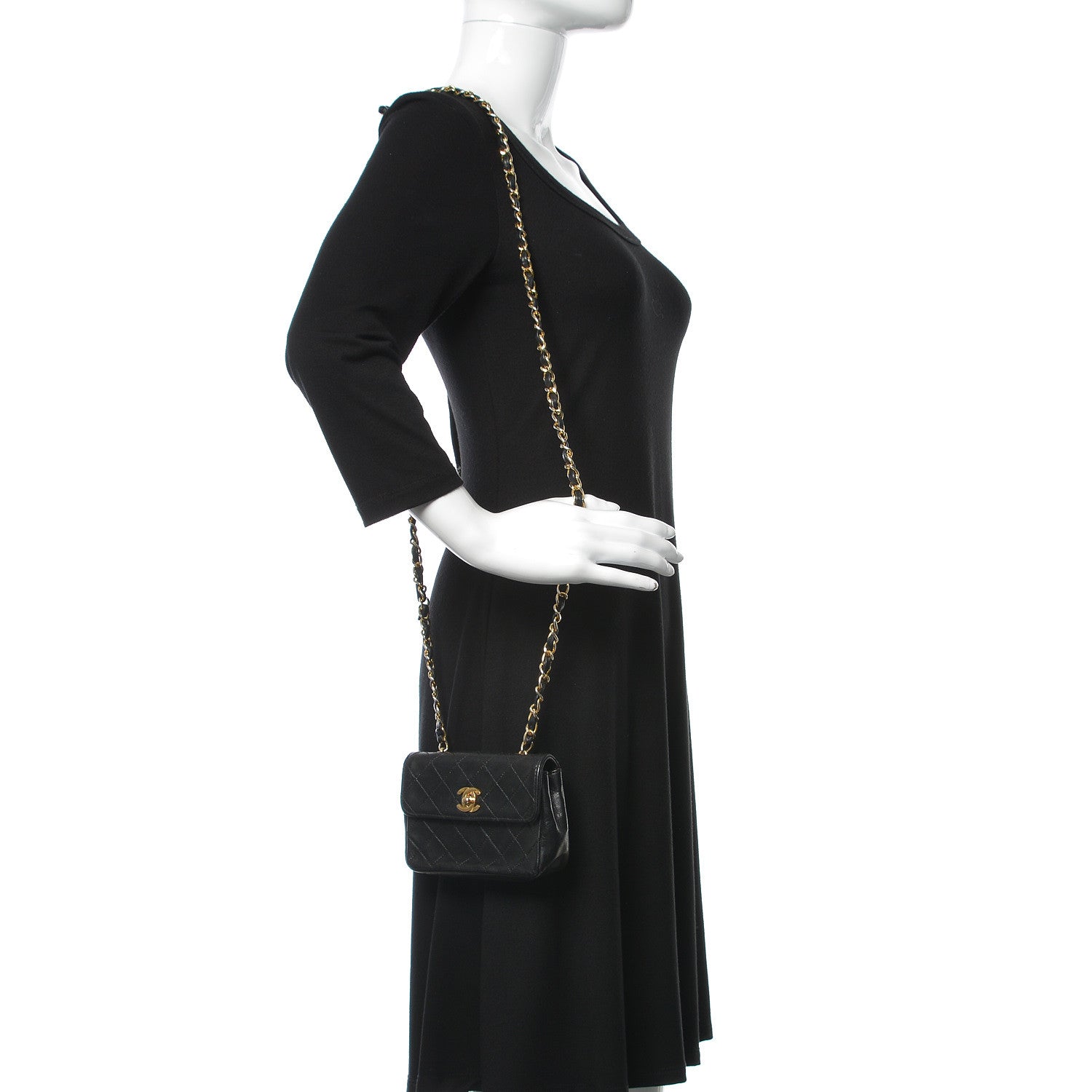 Chanel Lambskin Quilted Mini Flap Black 2 of 11