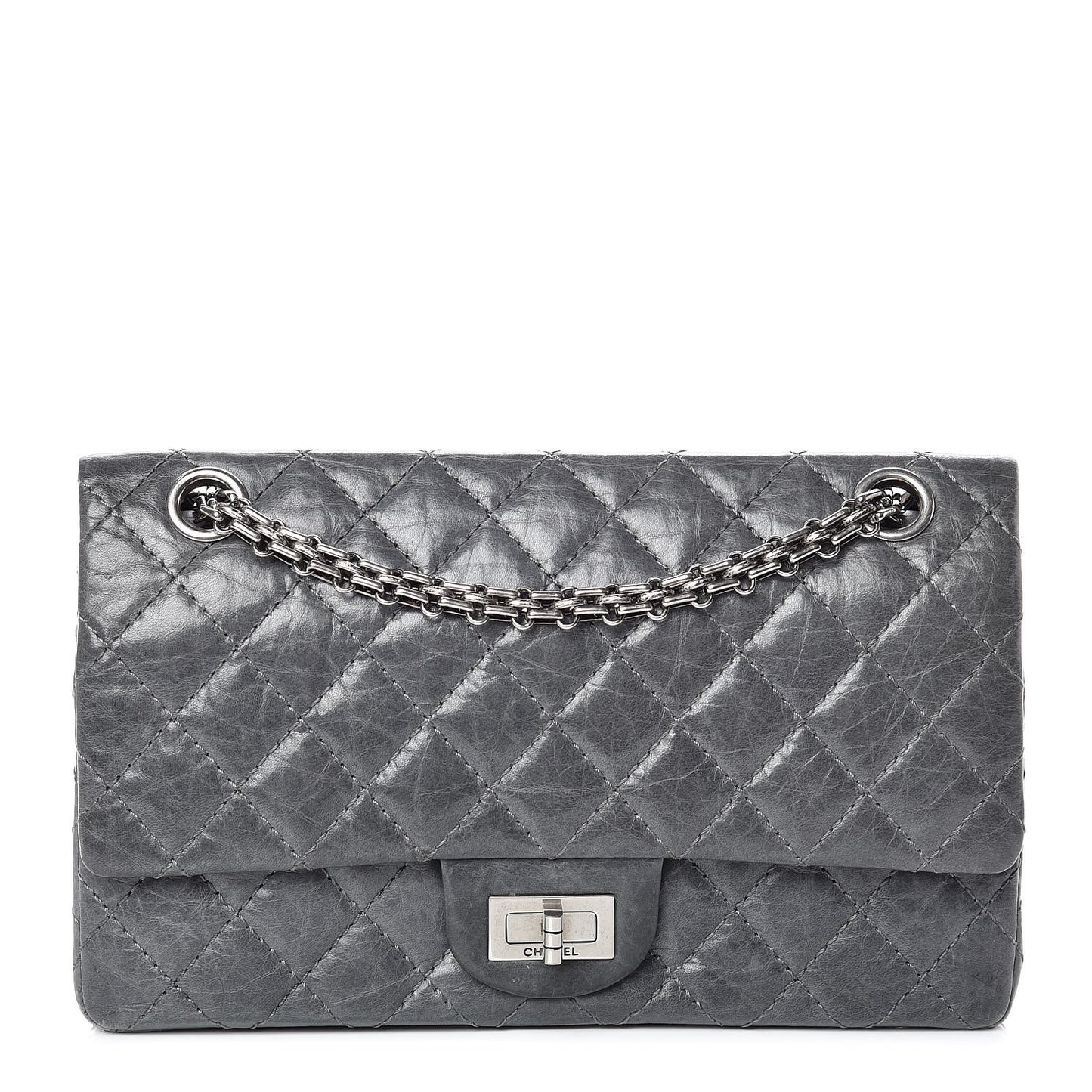 Aged Calfskin Quilted 50th Anniversary 2.55 Reissue 225 Flap Grey