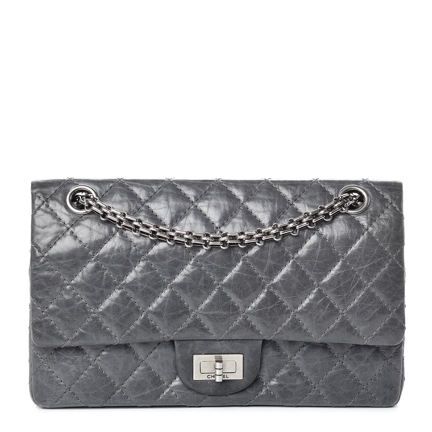 Chanel Aged Calfskin Quilted 50th Anniversary 2.55 Reissue 225 Flap Grey 1 of 12